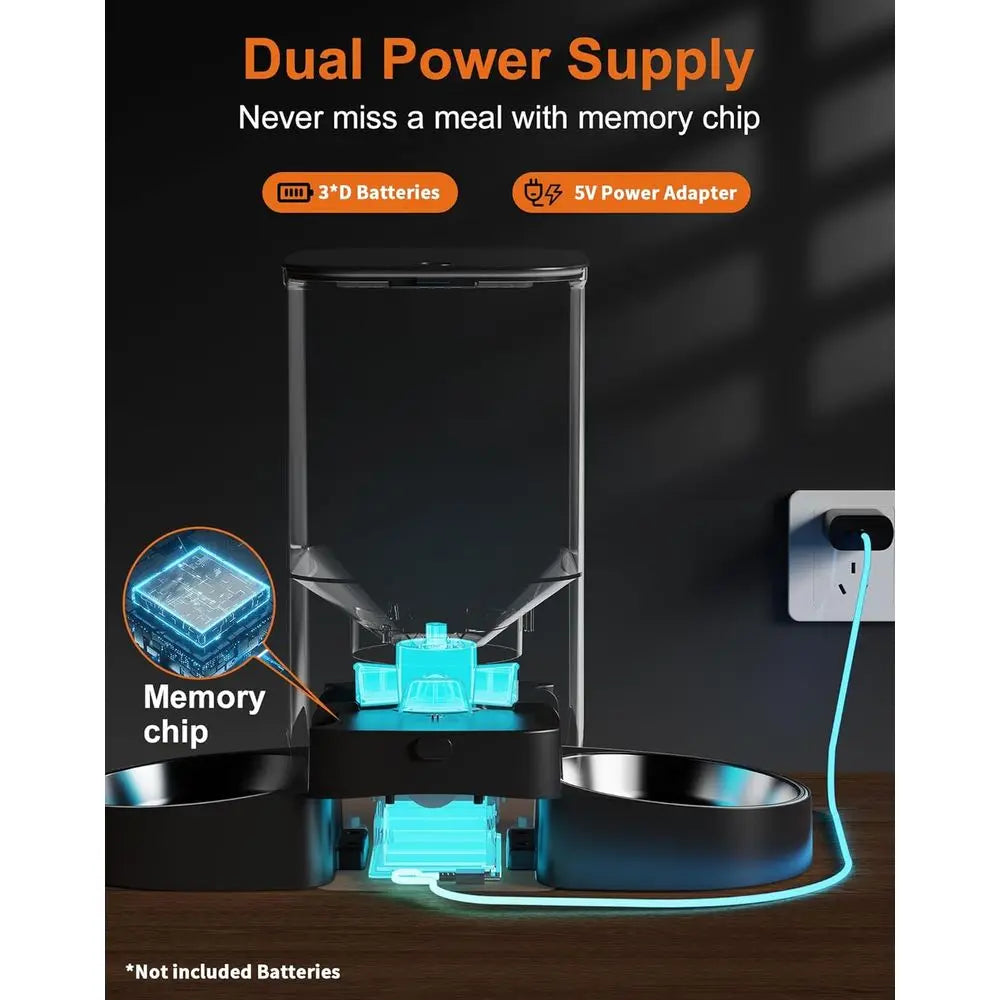 2.4/5G WiFi Smart 5L Automatic Cat Feeder for Two Cats