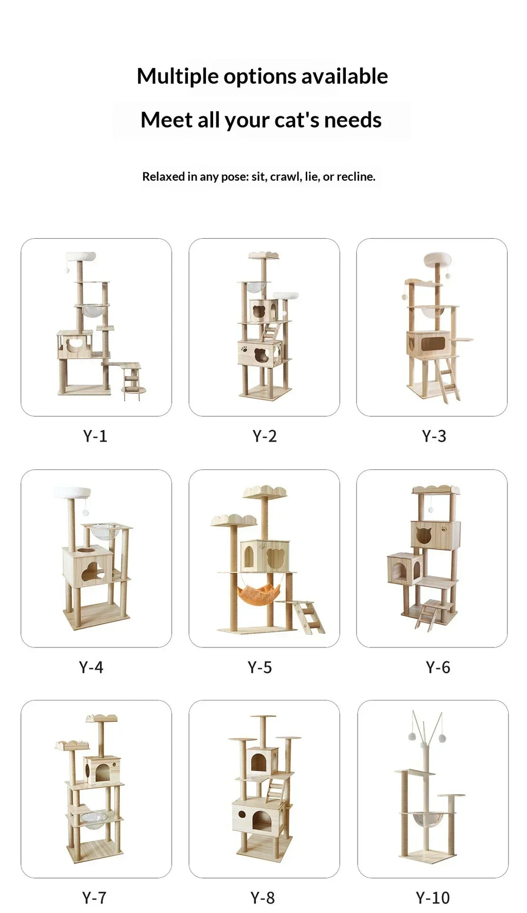 Large Compact Solid Wood Cat Tree