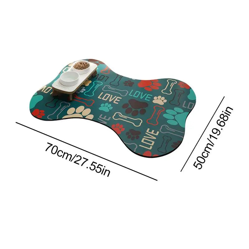 Absorbent Pet Feeding Mat Non-Slip Mat  Quick-Dry Water Dispenser Mat