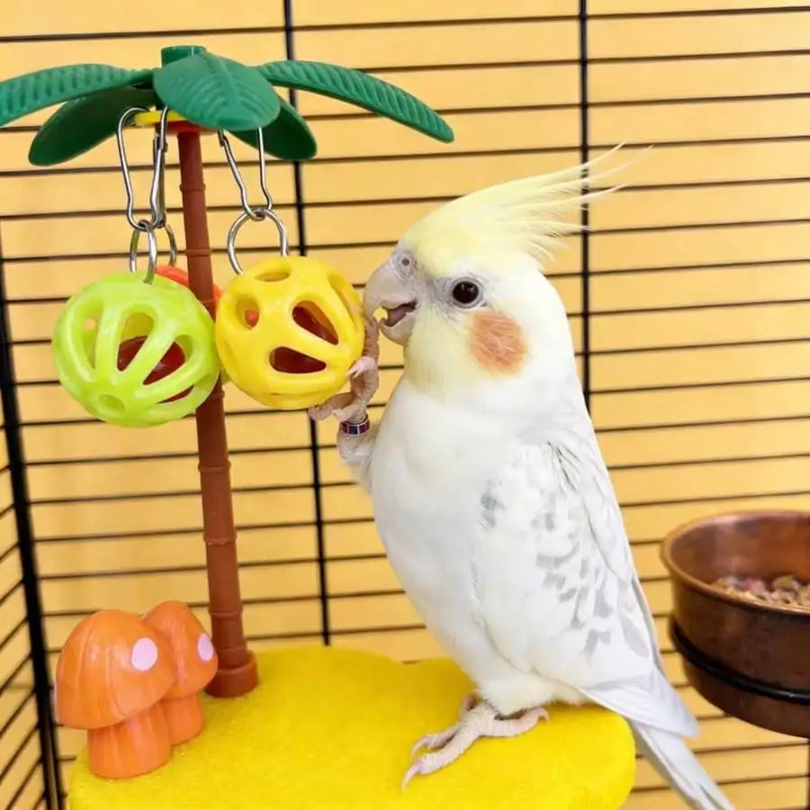 Cloud Palm Tree Shape Bird Perch With Bell