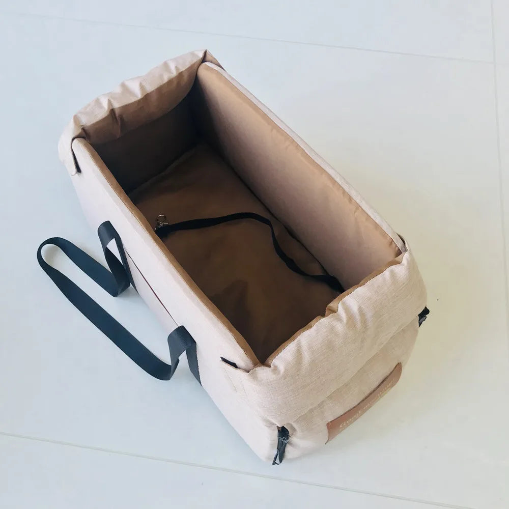 Portable Console Booster Car Seat & Carrier for Small Dogs & Cats