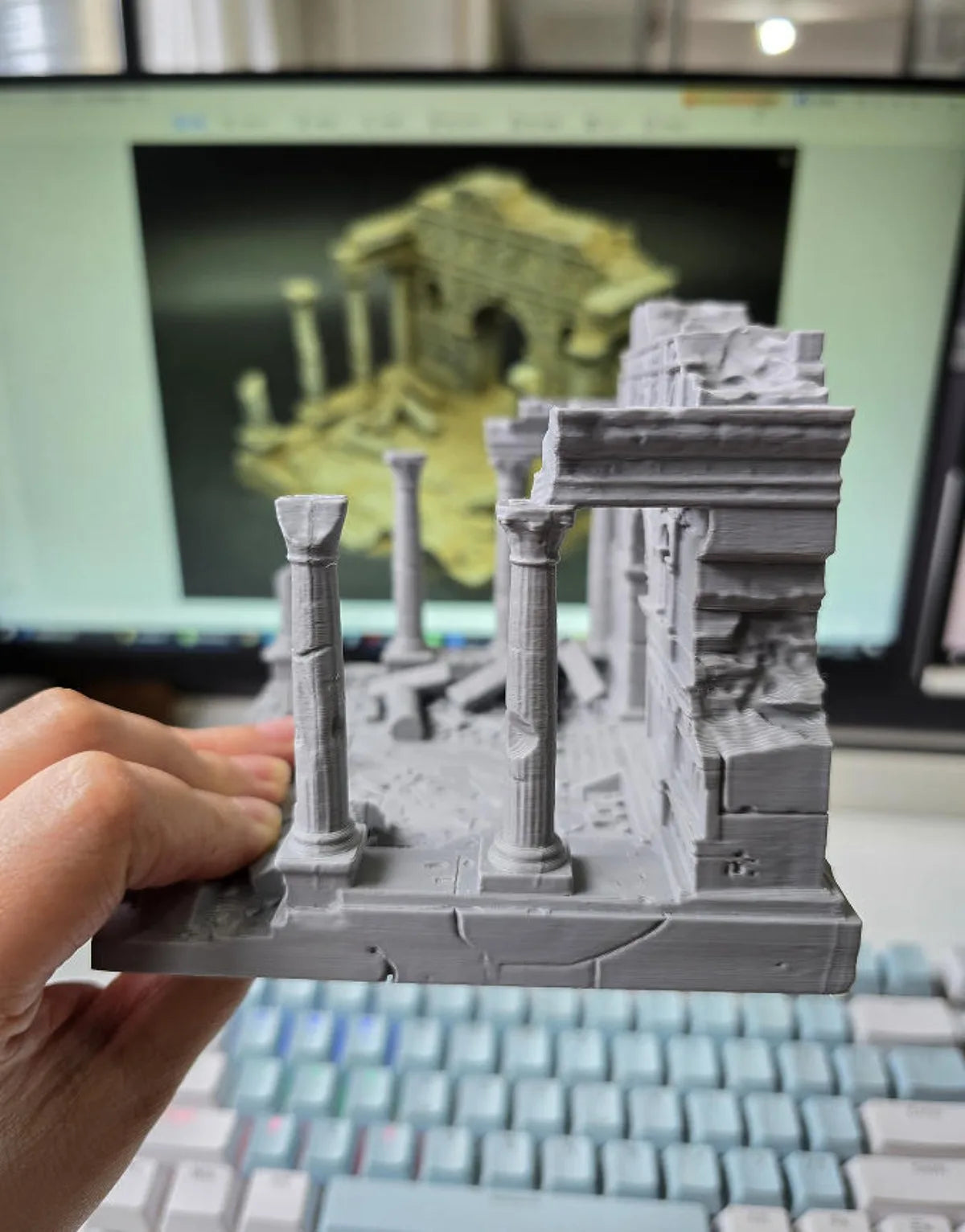 3D Printed Ancient Greek Temple Ruins Aquarium Terrarium Decor