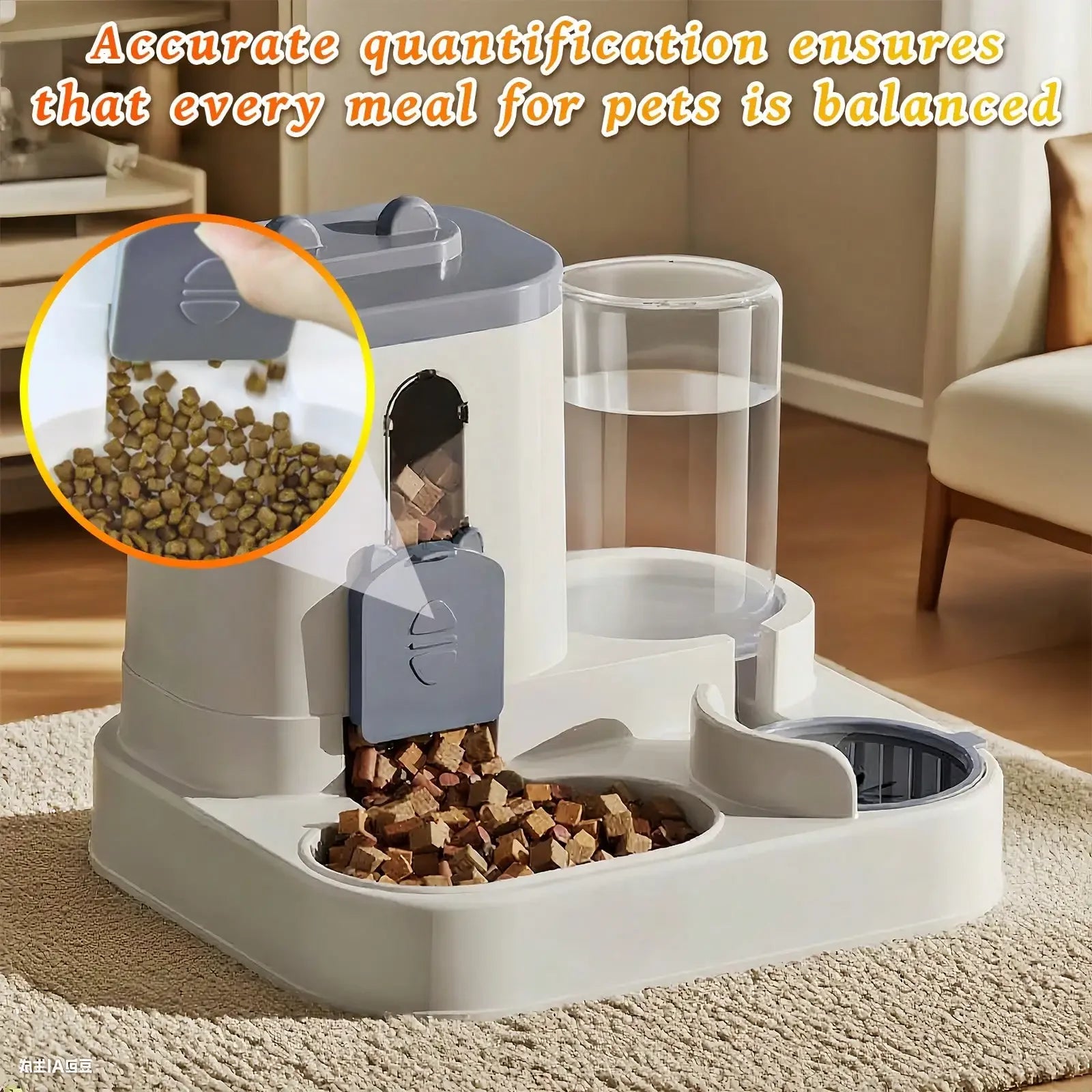 Large-capacity Cat Food and Water Dispenser