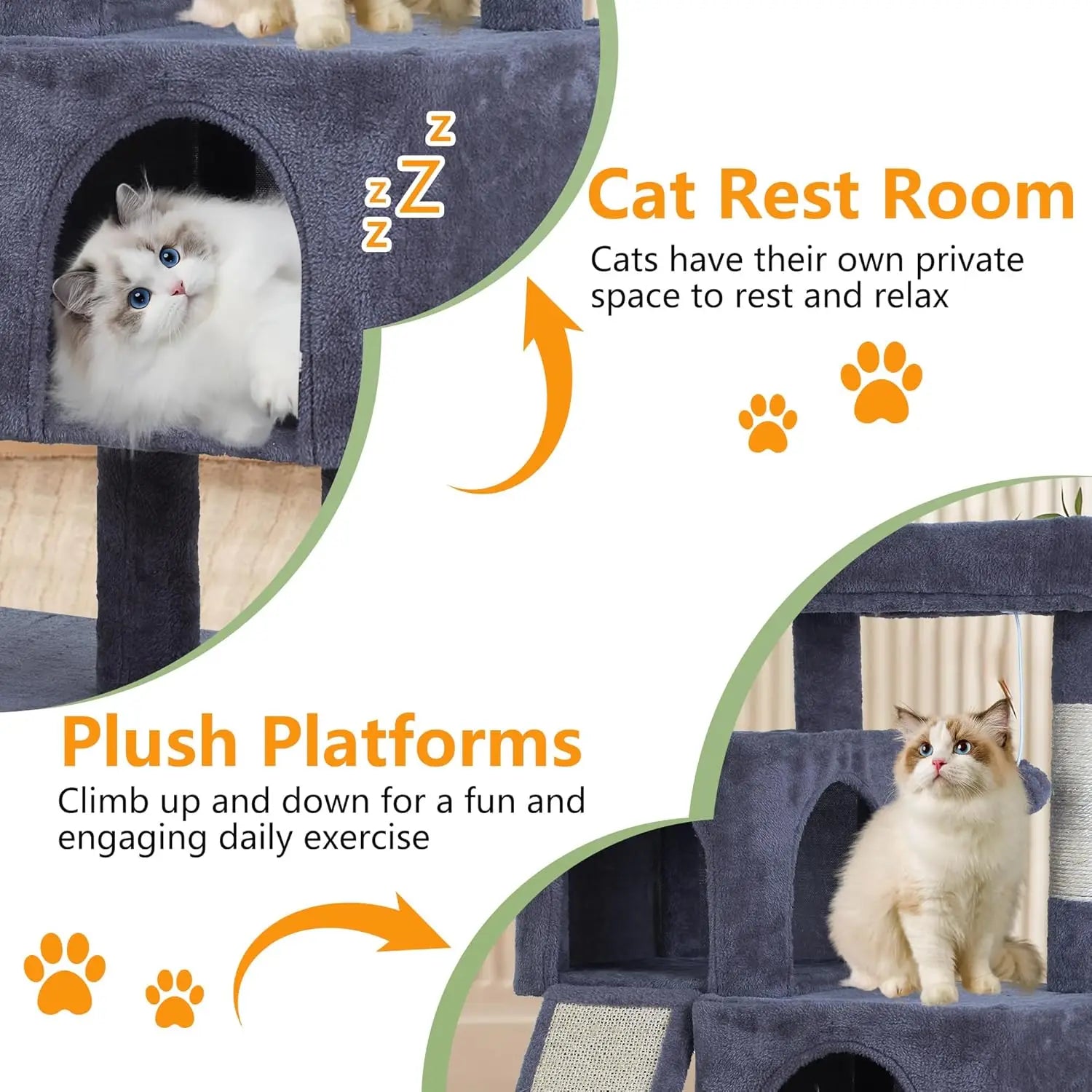 36 Inches Cat Tower with Scratching Posts
