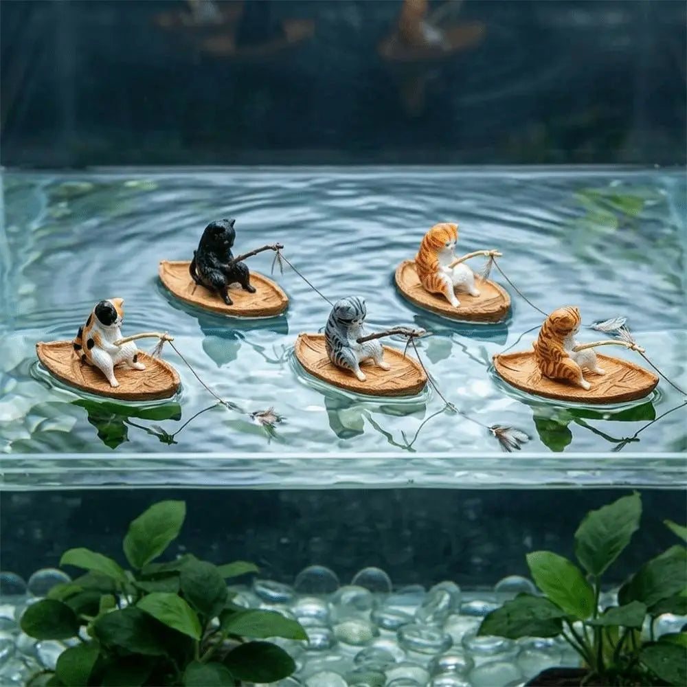 Resin Cat Shape Fishing Boat