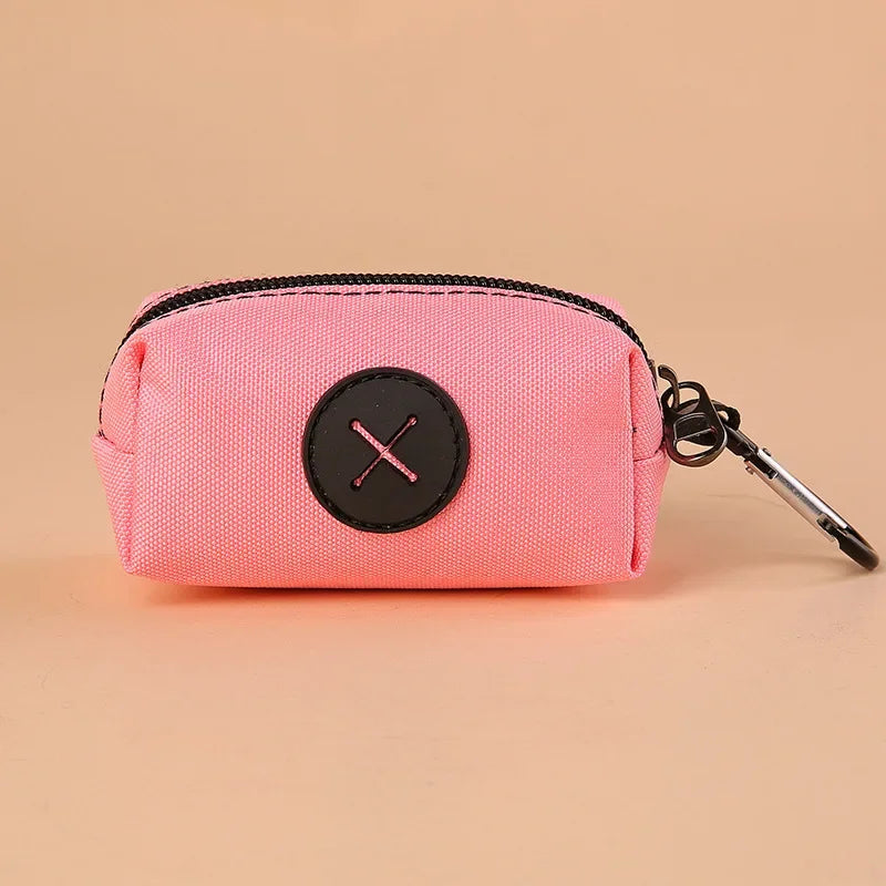 Canvas Dog Poop Bag Holder and Dispenser with Carabiner Clip