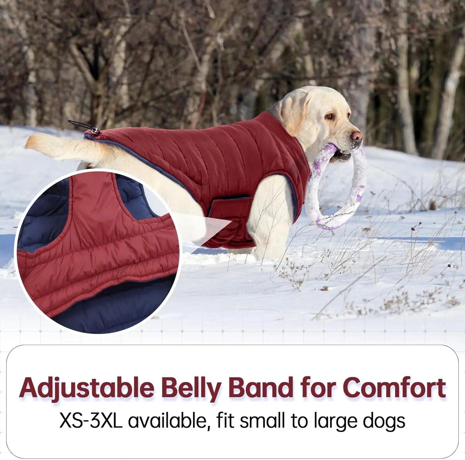 Outdoor Cold Proof  Dog Jacket with Fleece Cotton Lining