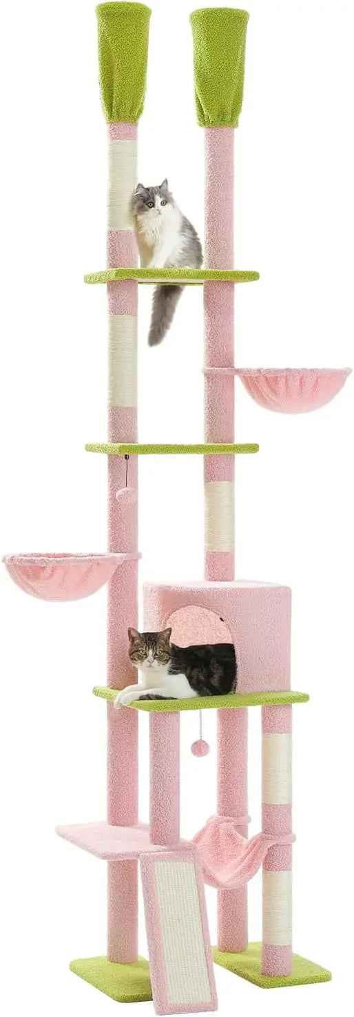 Tall, Adjustable,  7-Tier Cat Tower Tree Height (85-112 Inches)