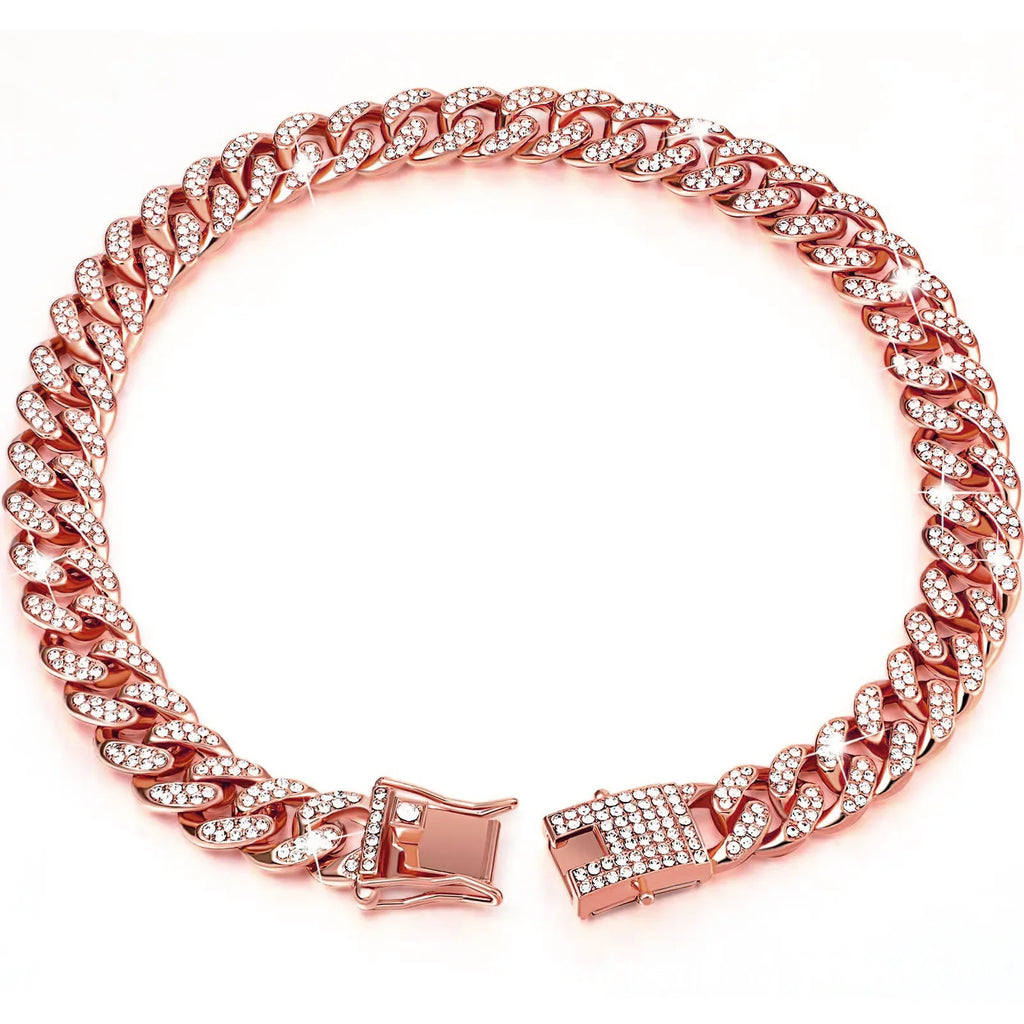 Luxury Designer Dog Collar Bling Diamond Pet Chain for Small Medium Large Dogs Cat Puppy Gold Necklace Jewelry Dog Accessories