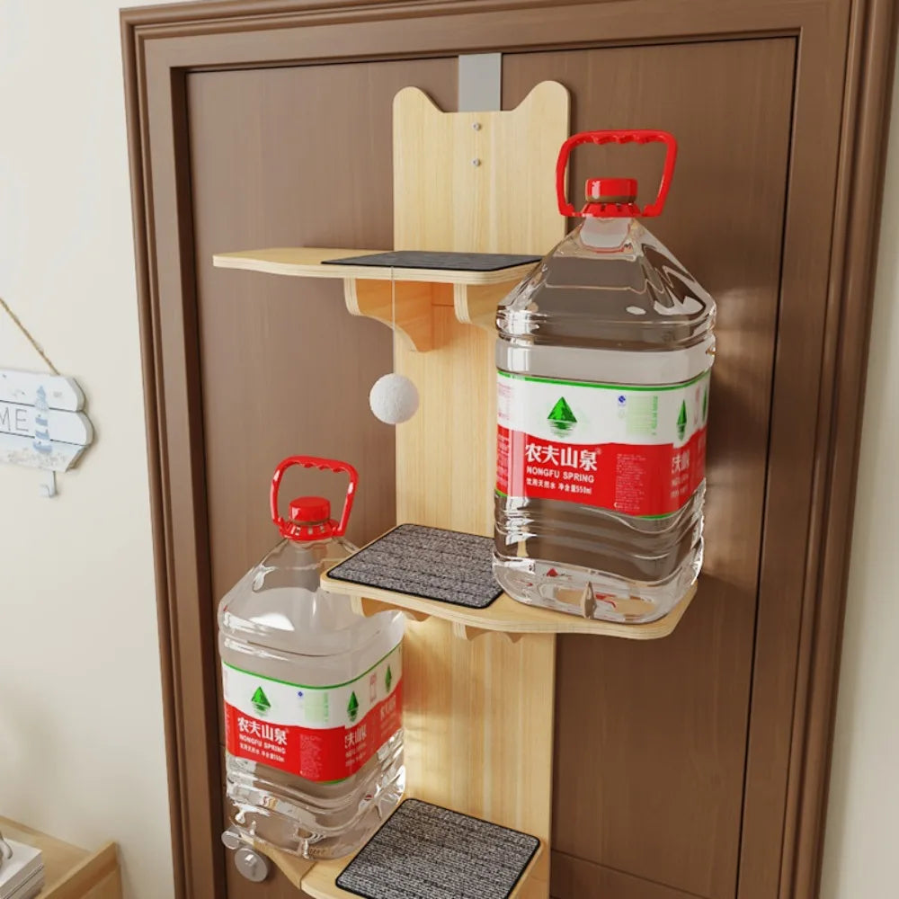 4-Levels Cat Solid Wood Climber Hangs on The Door