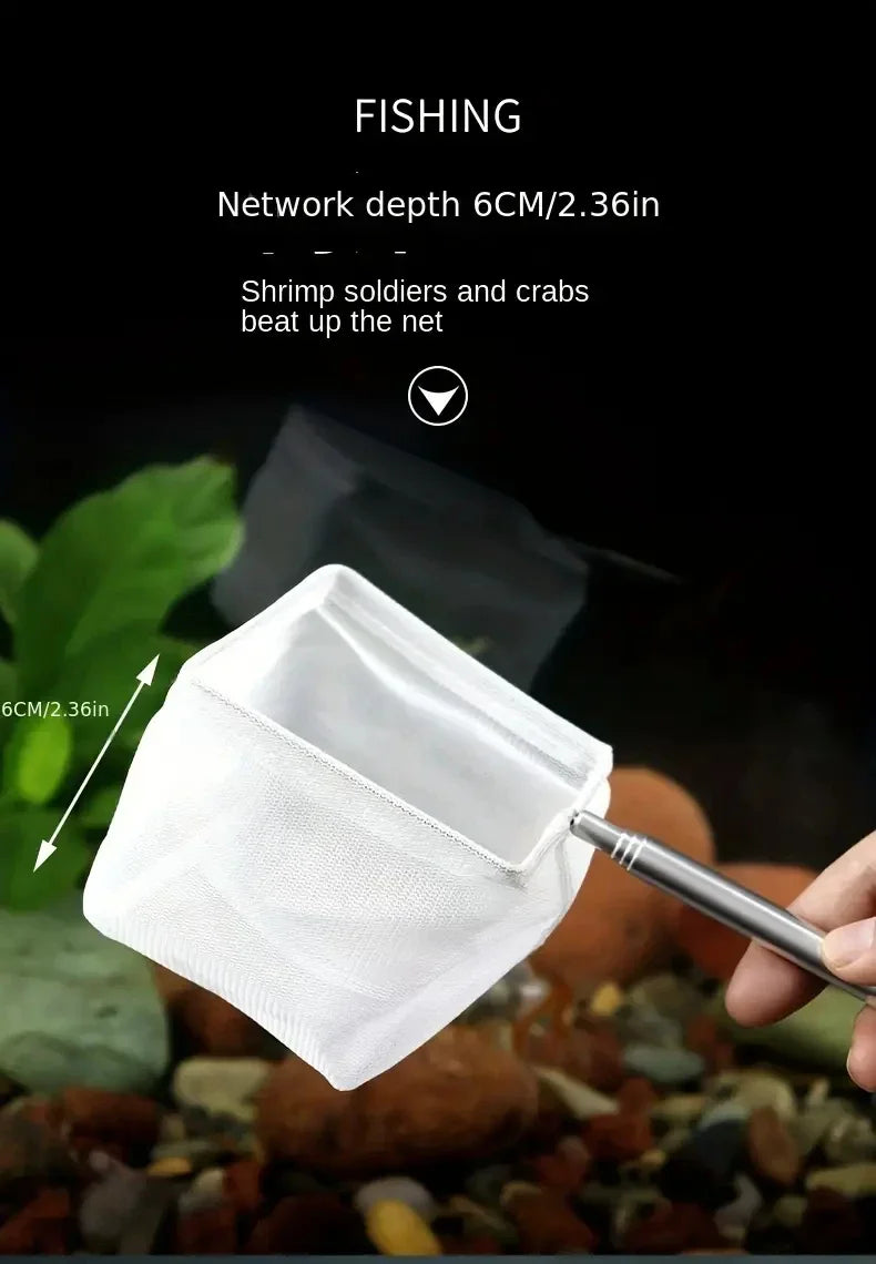 Stainless Steel Handle Square Round Aquarium Net