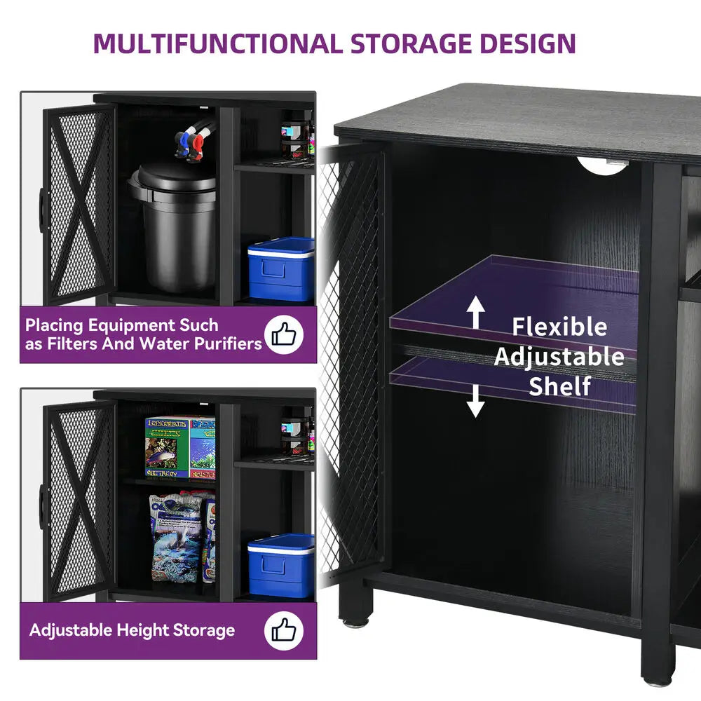 55-75 Gallon Heavy Duty Aquarium Stand w/Power Outlets