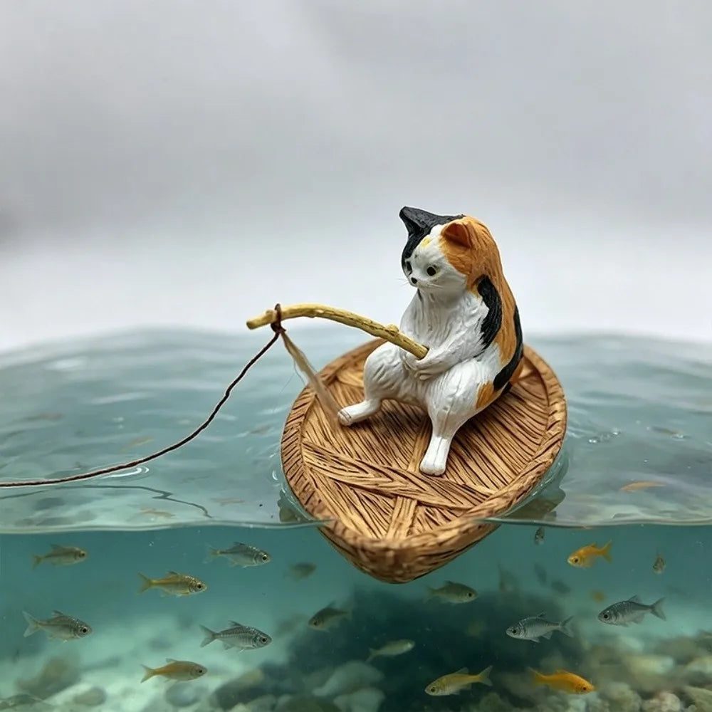 Resin Cat Shape Fishing Boat