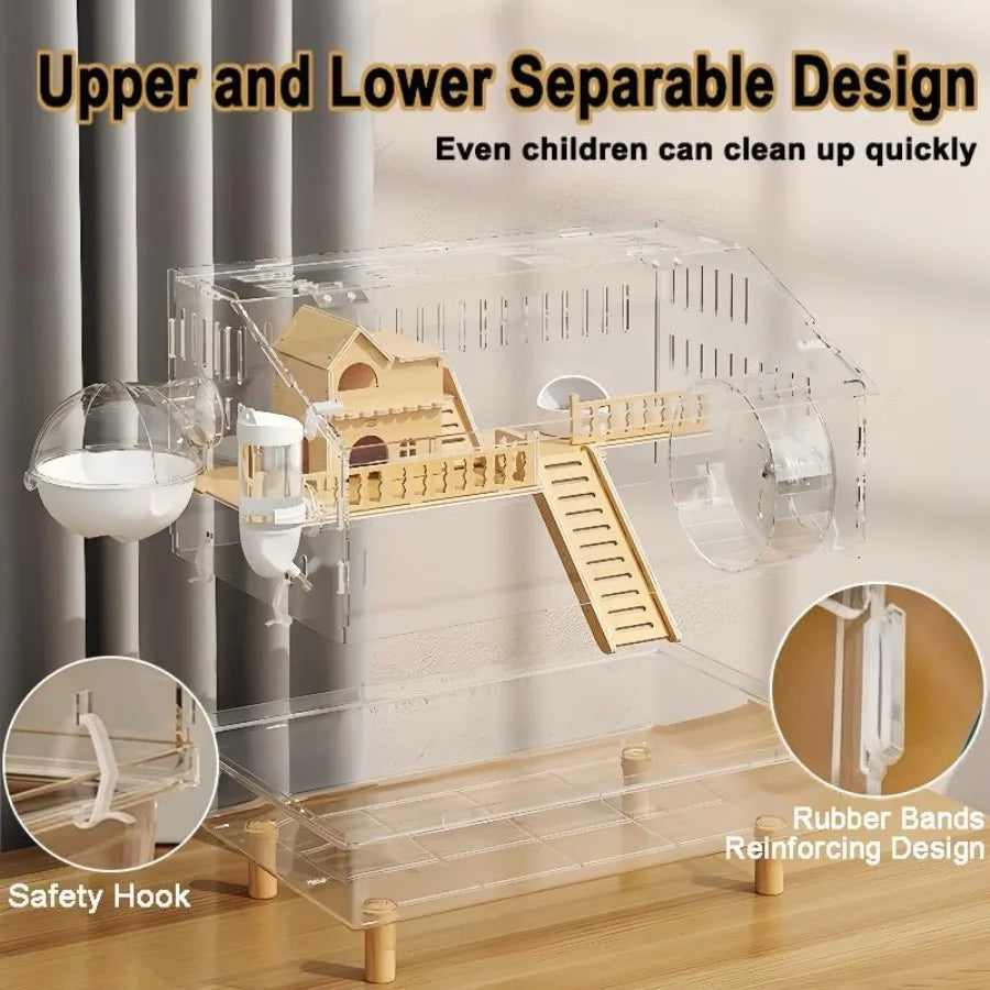 8 in 1 Acrylic Hamster Cage with All Accessories