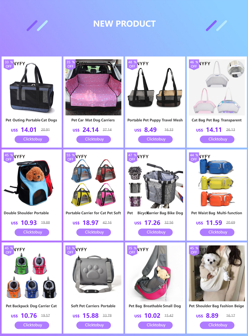 Cat or Dog Portable Breathable Carrier Bag