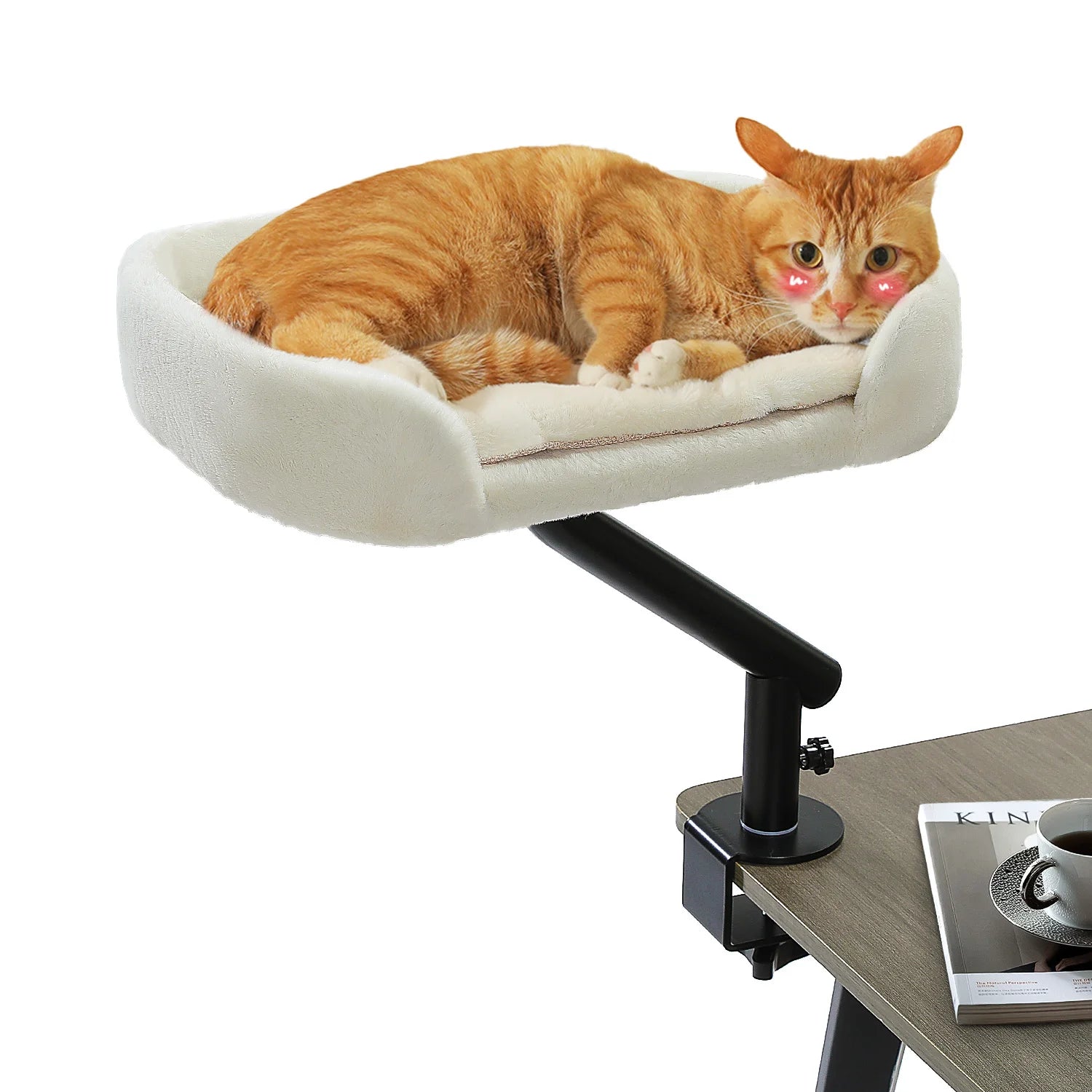 360° Rotatable Cat Bed Desk Stand for Indoor Cats