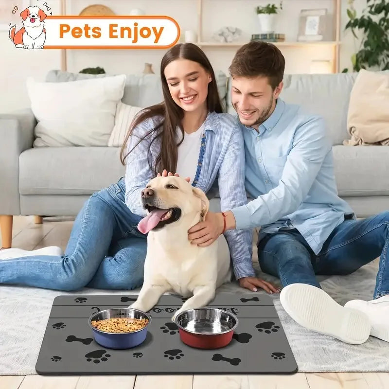 Quick-Dry Pet Feeding Mat with Non-Slip Waterproof Backing