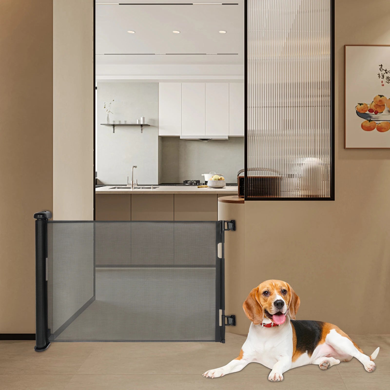 Retractable Pet Gate for Stairs, Corridors, Bedrooms