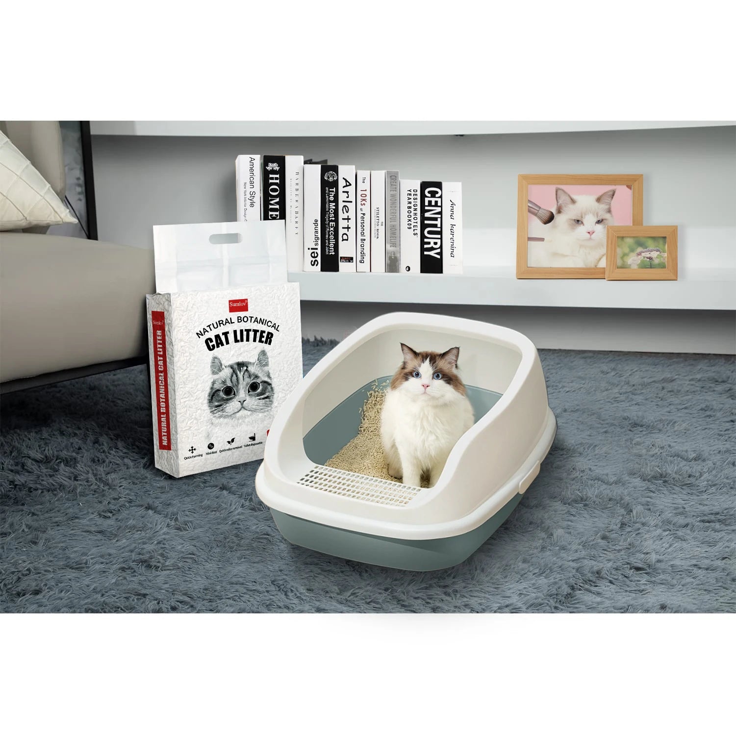 33lbs Tofu Cat Litter, Natural Botanical, Dust-Free, Flushable, Quick Clumping, Odor Control
