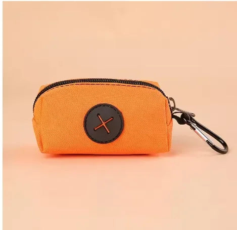 Canvas Dog Poop Bag Holder and Dispenser with Carabiner Clip