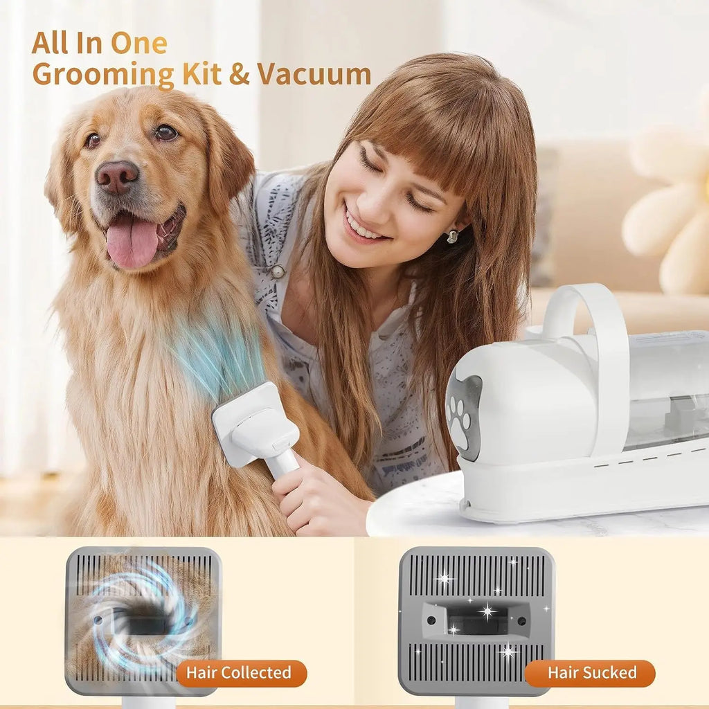 7in1 Pet Grooming Kit Vacuum with Pet Hair Dust Cup