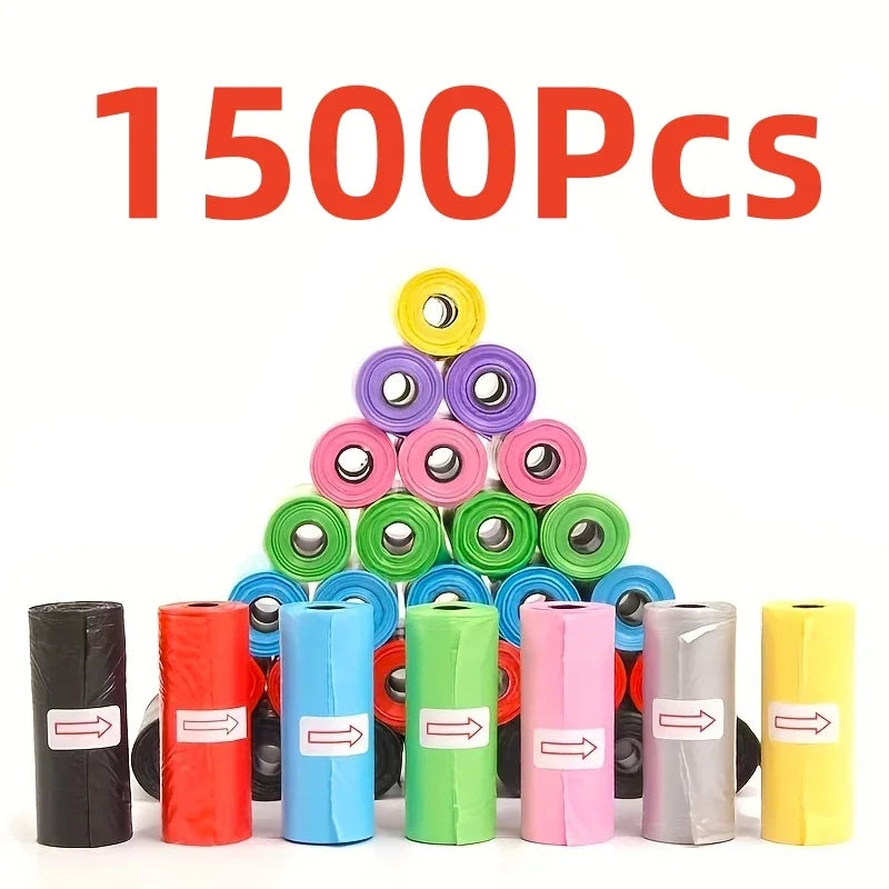 30/1500pcs Random Color Dog Poop Bags