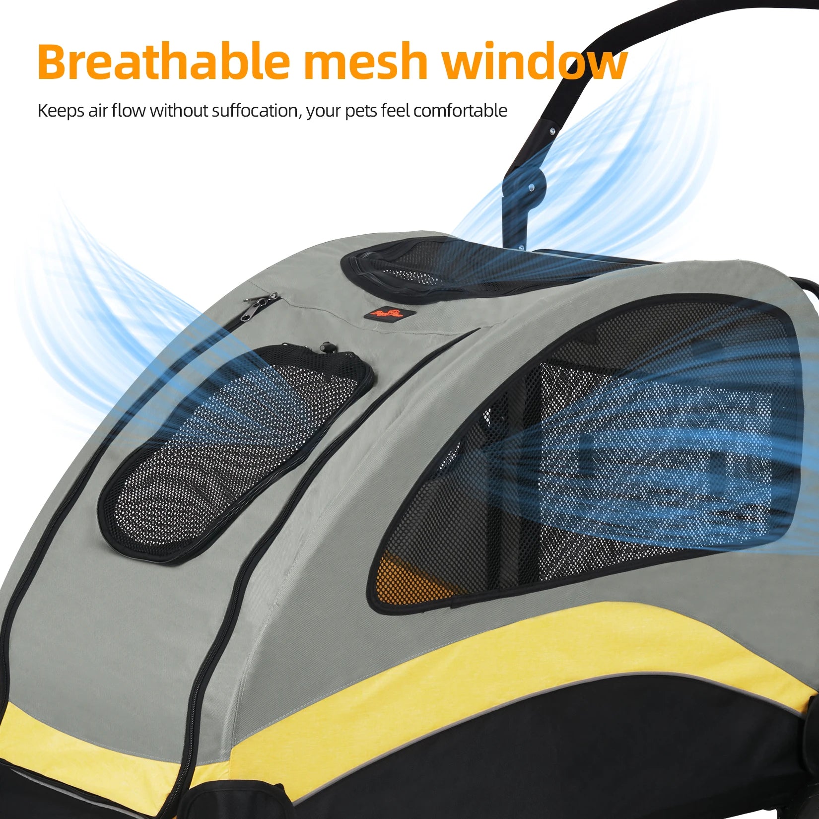 Portable 4 Wheel Dog Stroller for Large Dogs Foldable Pet Cat Travel Carriage Stroller Breathable Carrier for Outside Play