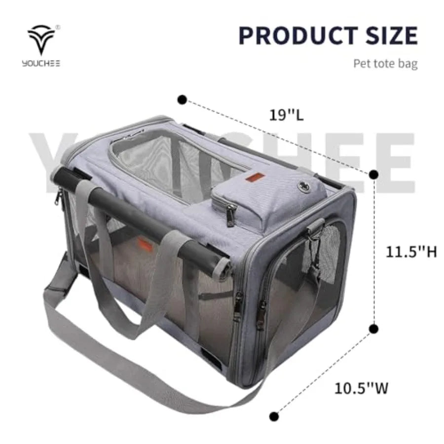 19x10.5x11.5 Inches Soft Sided Collapsible Pet Carrier for Cats and Dogs Up to 20 Ibs