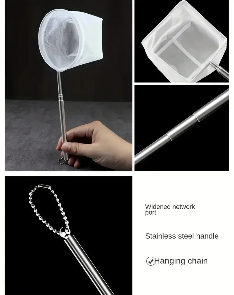 Stainless Steel Handle Square Round Aquarium Net