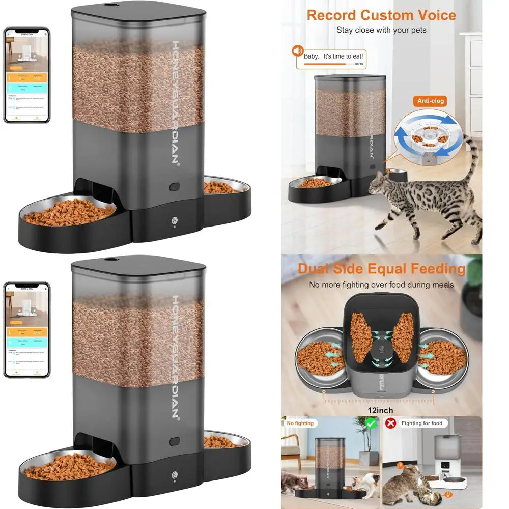 2.4/5G WiFi Smart 5L Automatic Cat Feeder for Two Cats