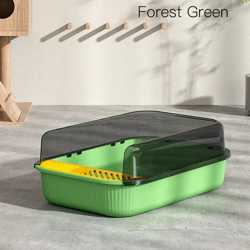 Semi-Enclosed Large Splashproof Litter Box