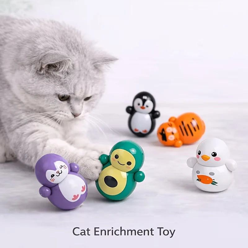 10pcs Cat Rolling Toy for Indoor Use. No Batteries Required. Random Designs. Lightweight Cat Puzzle Toy.