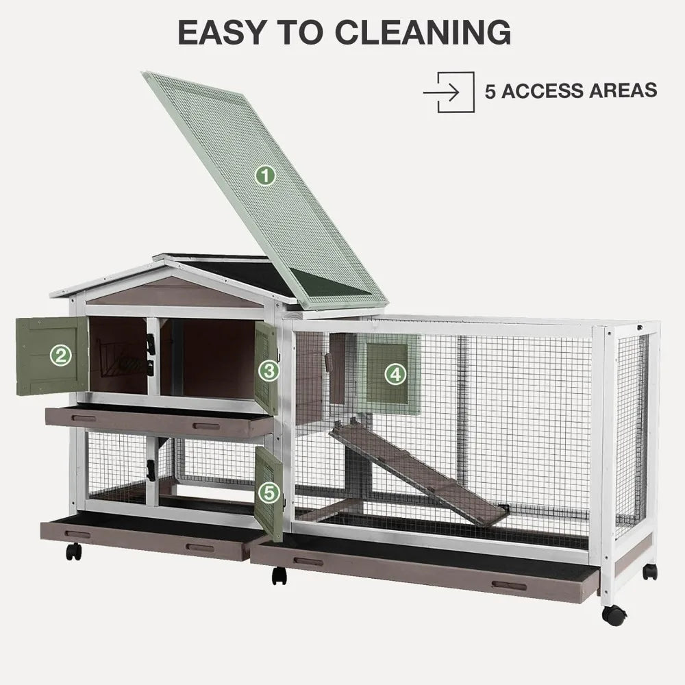 2-Story Indoor/Outdoor Rabbit Hutch