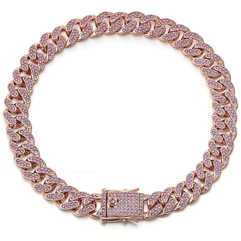Luxury Designer Dog Collar Bling Diamond Pet Chain for Small Medium Large Dogs Cat Puppy Gold Necklace Jewelry Dog Accessories