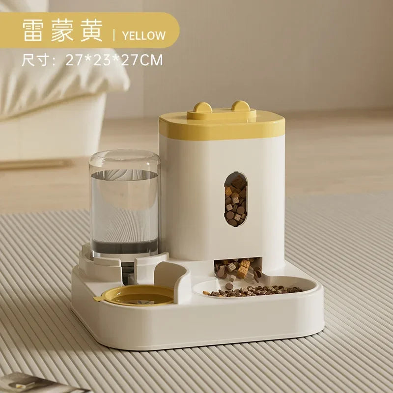 Large Capacity Automatic Pet Food Bowl With Water Fountain