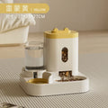 Large Capacity Automatic Pet Food Bowl With Water Fountain