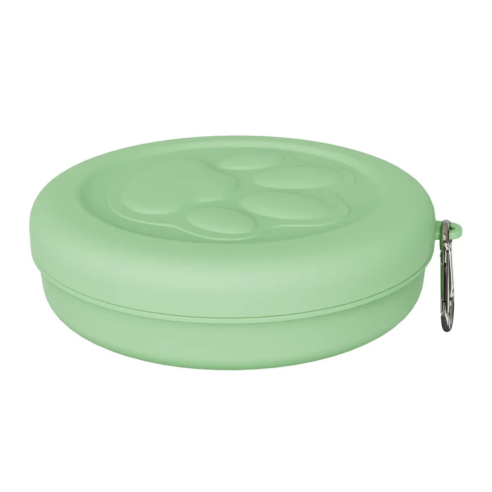 Portable Outdoor Pet Bowl: 2-in-1 Food/Water Dish with Treat Compartment