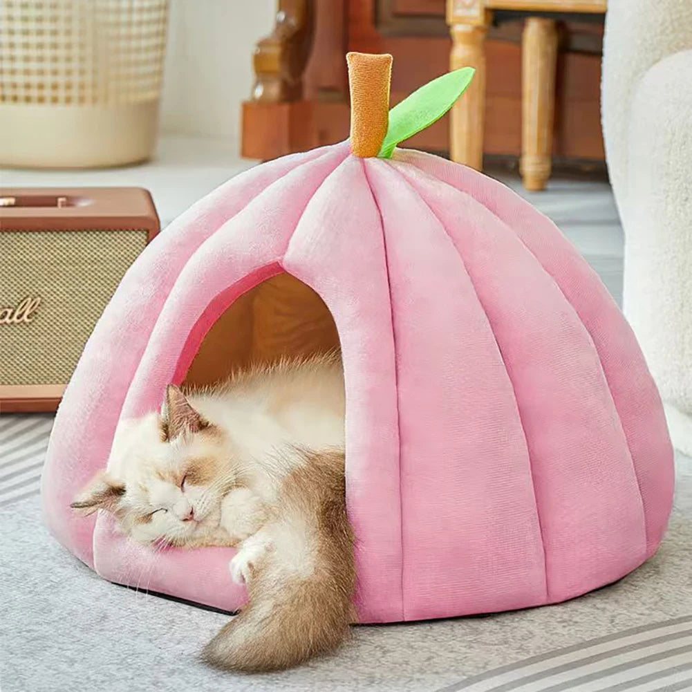 Plush Calming Thickened Warming Pet Bed Sofa Non-Slip Bottom Prevents Sliding Pet Bed For Cold Floors Cozy Nook For Bedroom