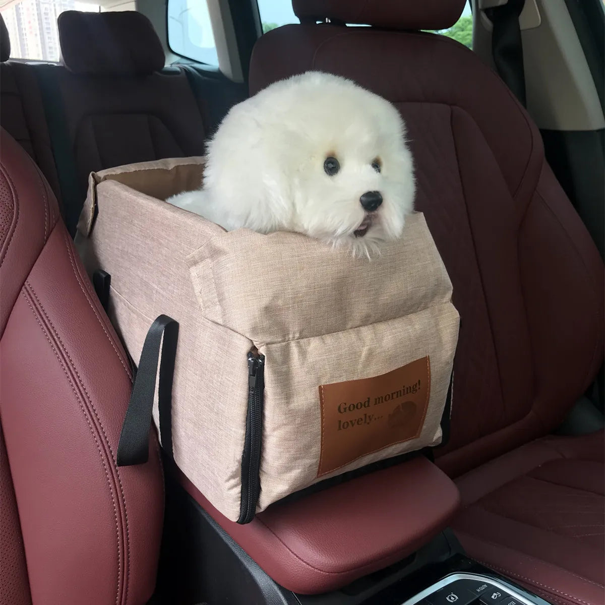 Portable Console Booster Car Seat & Carrier for Small Dogs & Cats