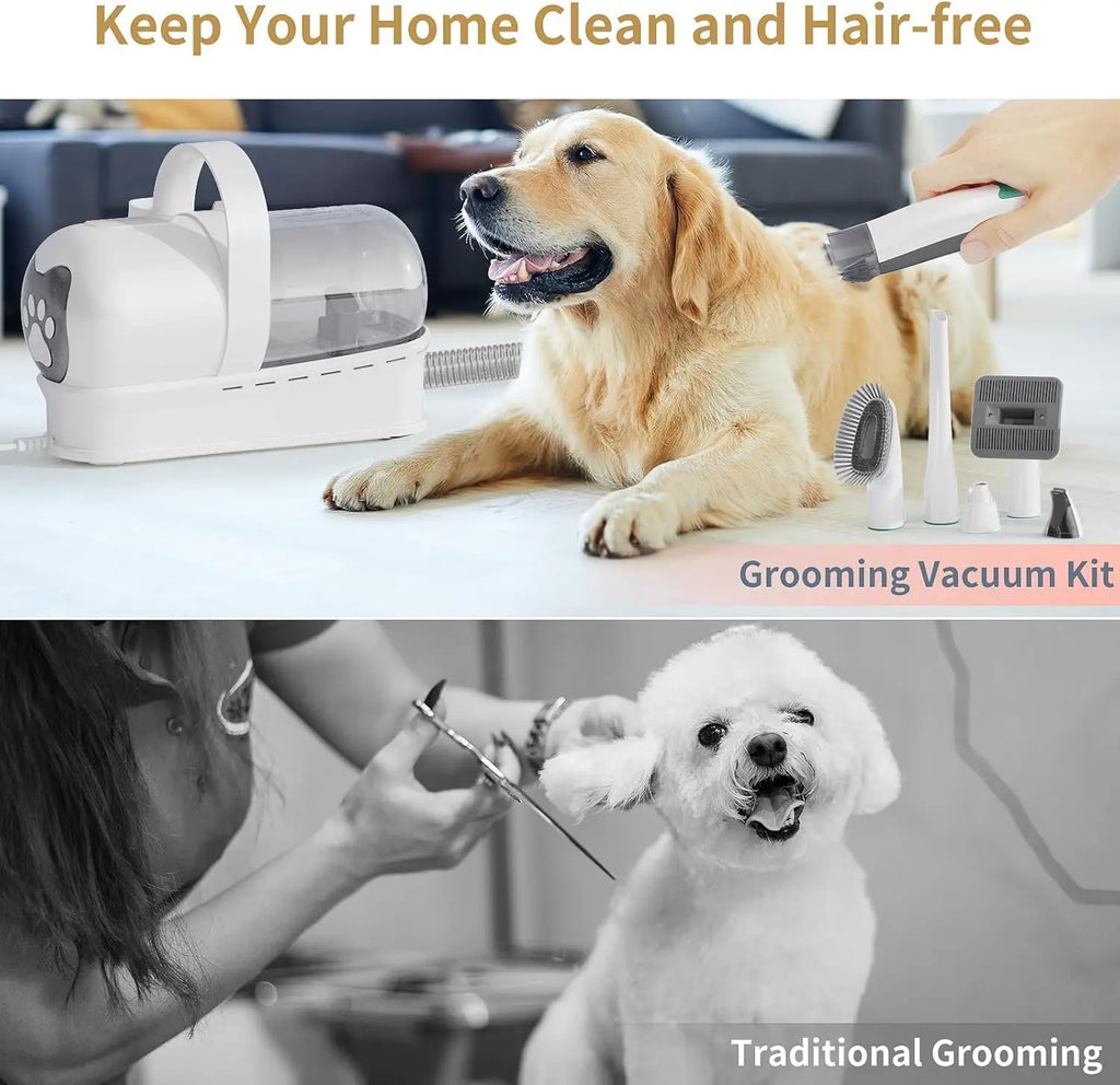 7in1 Pet Grooming Kit Vacuum with Pet Hair Dust Cup