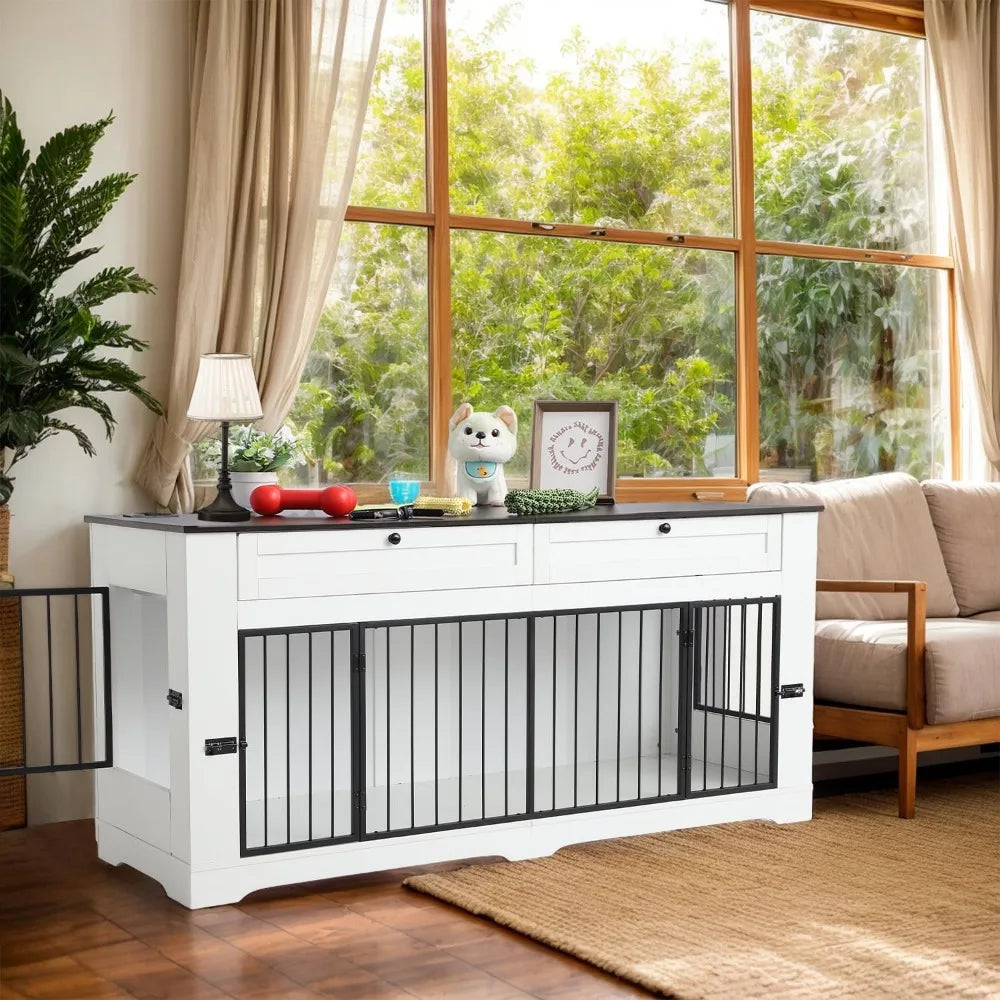 Decorative Heavy Duty Large Dog Cage with Charging Station