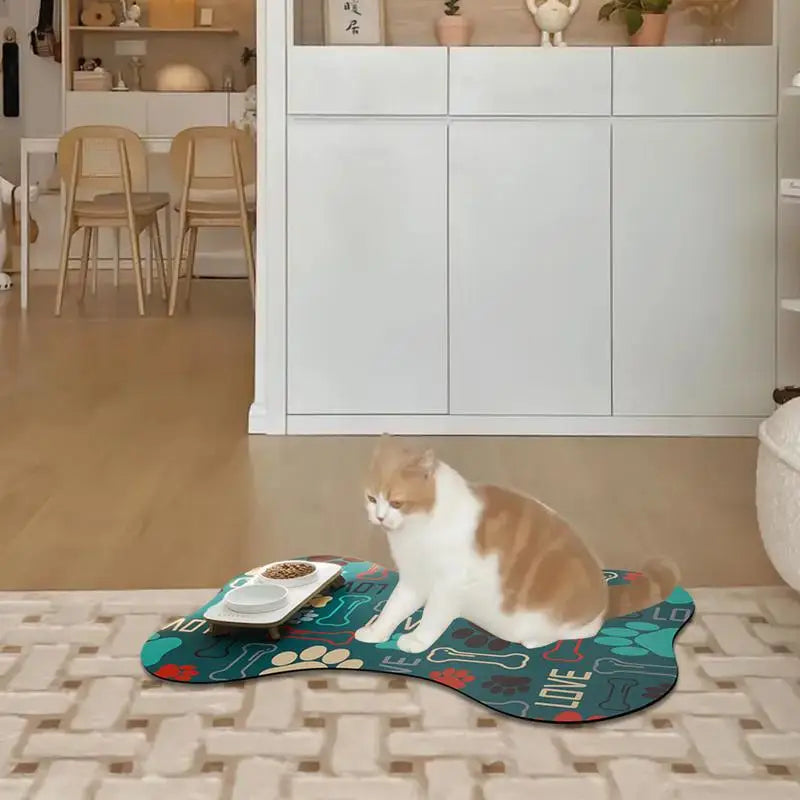 Absorbent Pet Feeding Mat Non-Slip Mat  Quick-Dry Water Dispenser Mat