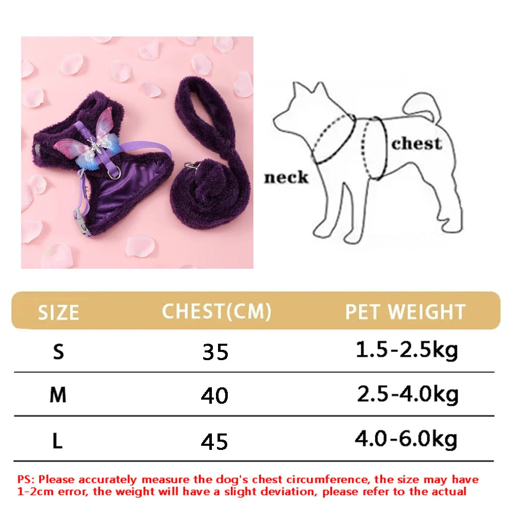 Breathable Reflective Pet Harness Leash Set with Adjustable Floral Chest Strap
