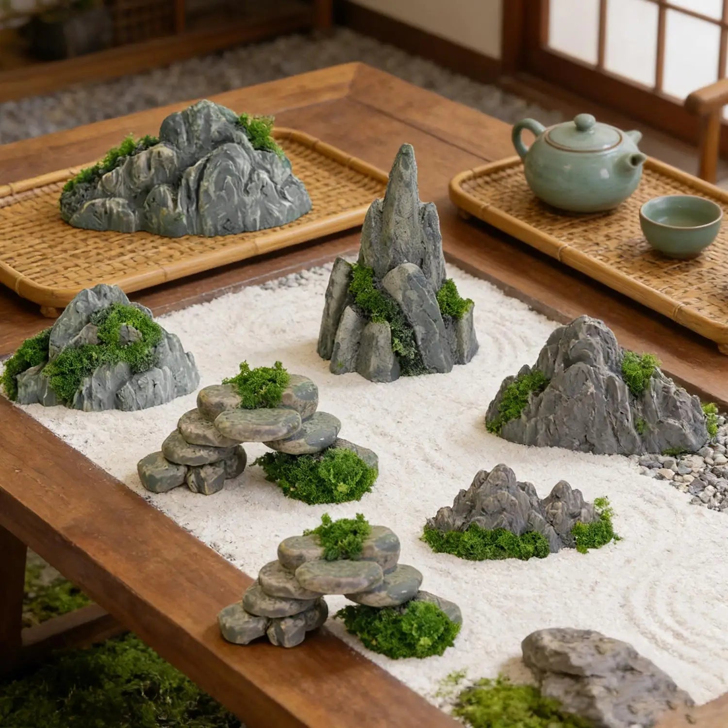 Miniature Mountain Fake Stone Resin Rockery for Fish Tank