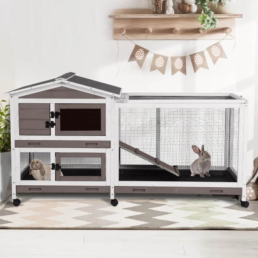 2-Story Indoor/Outdoor Rabbit Hutch