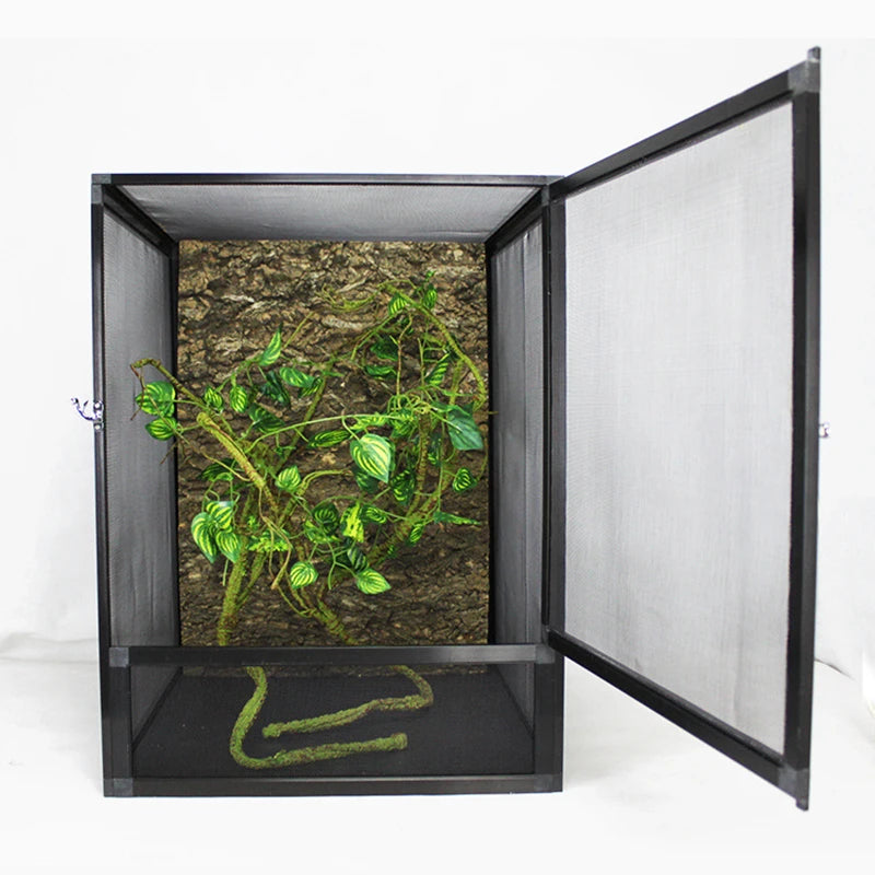 Tall Reptile Terrarium Tank with Metal Mesh Door
