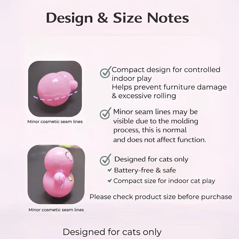 10pcs Cat Rolling Toy for Indoor Use. No Batteries Required. Random Designs. Lightweight Cat Puzzle Toy.