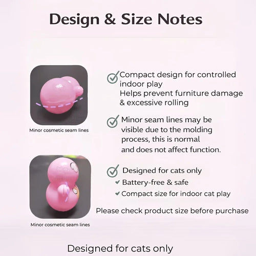 10pcs Cat Rolling Toy for Indoor Use. No Batteries Required. Random Designs. Lightweight Cat Puzzle Toy.