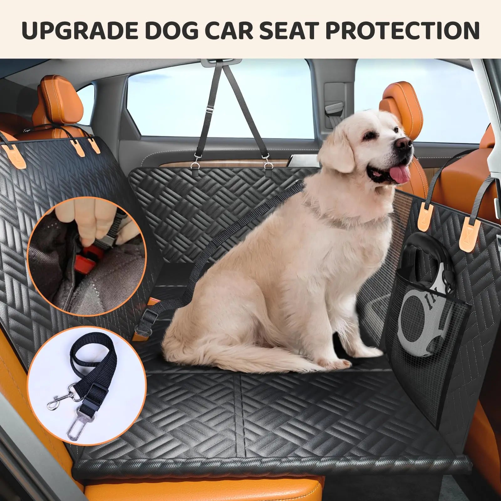 Car Rear Dog Seat Cover,  Load-Bearing 400 Pounds, Heavy-Duty Anti-Scratch Washable