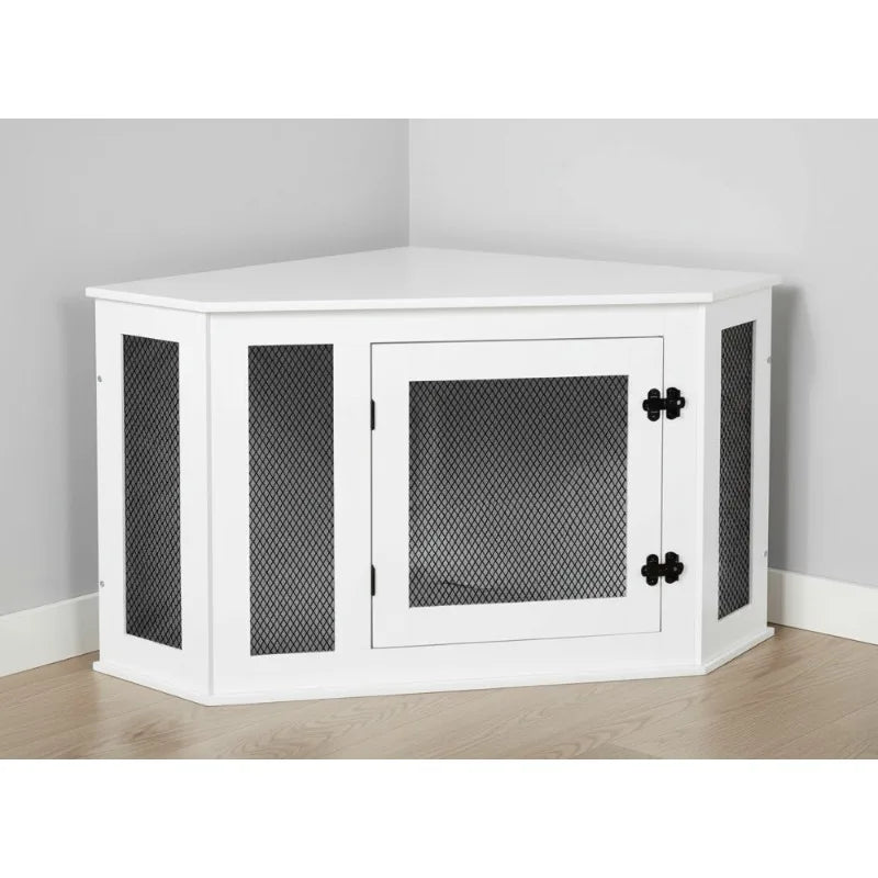 Decorative Corner Wooden Pet Kennel and End Table
